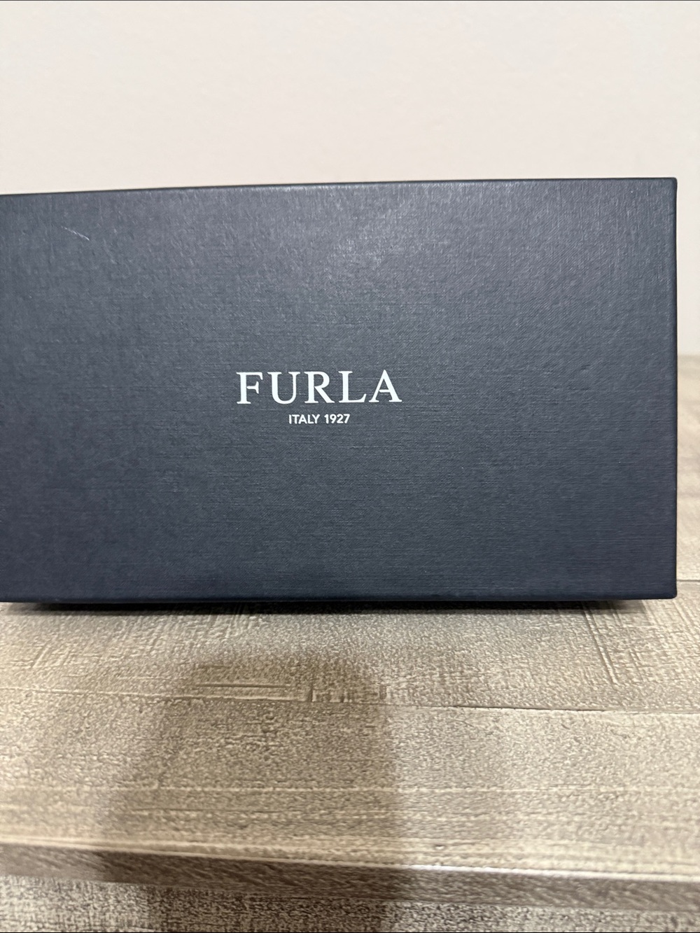Furla Dark Blue Logo Box with White Lettering